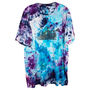Hocus Pocus XXL Tee‎ Shirt Handmade Tie Dye Purple Blue Witches Graphic 1063